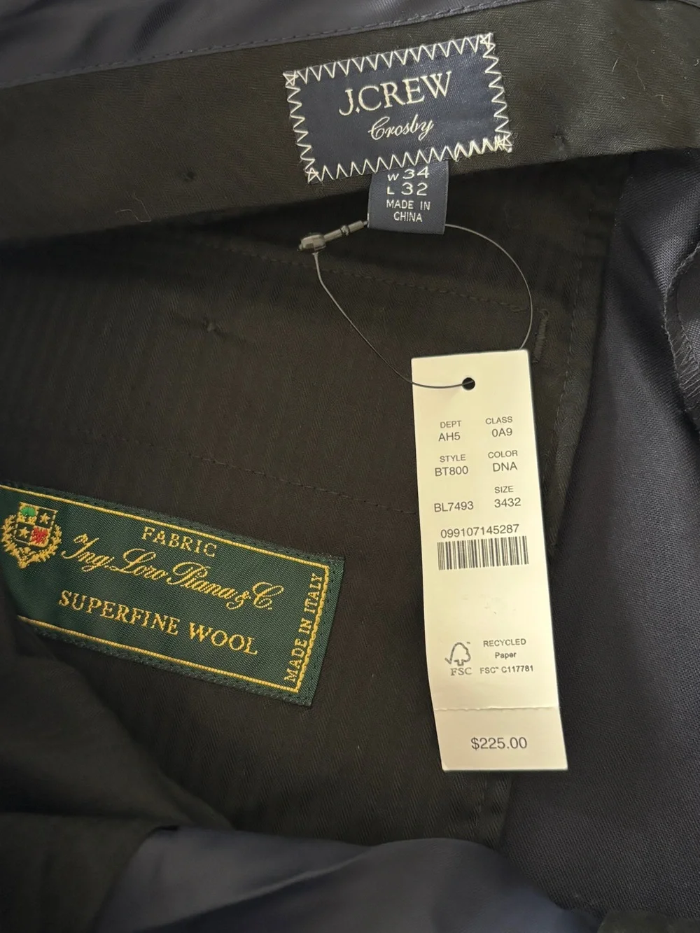 J.Crew Crosby Classic-fit suit pant in Italian wool 34/32